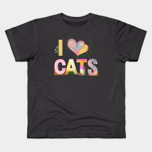 I love cats- watercolor Kids T-Shirt